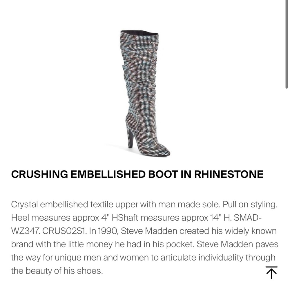 Steve Madden Silver Rhinestone Heeled Boots - Picture 8 of 9